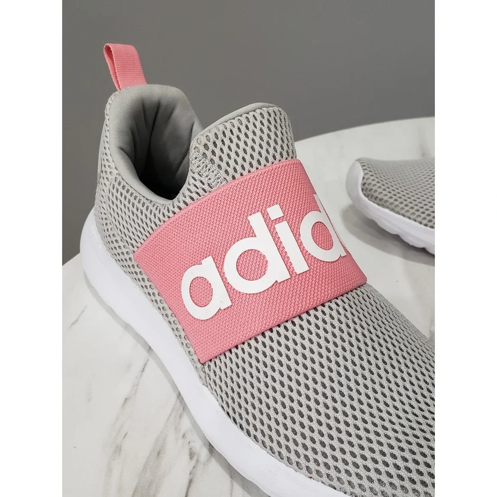Adidas Kids Lite Racer Adapt 4.0 Q47209 Low Top Gray Pink Running Shoes Size 6